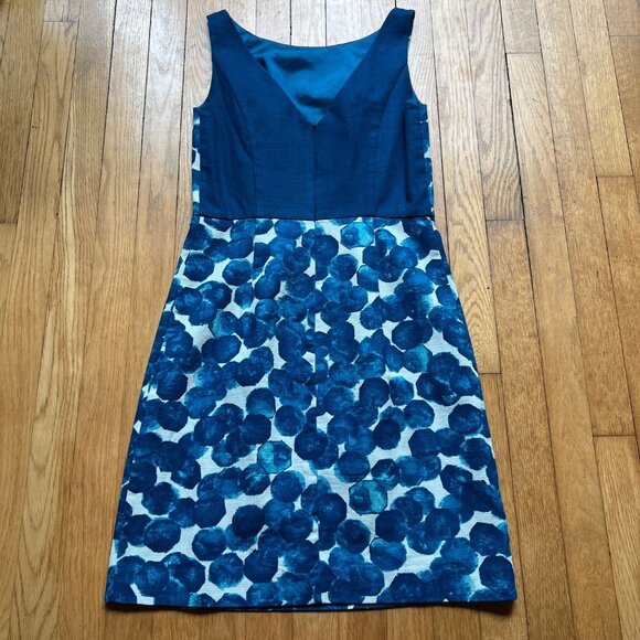 Anthropologie Tabitha Size 4 Blue Watercolor Gems Dot Sleeveless Sheath Dress - Picture 11 of 12